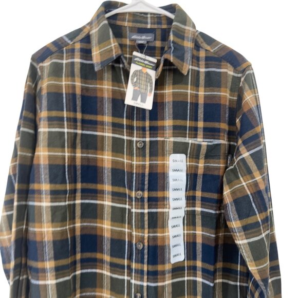 Eddie Bauer Mens Small Plaid Flannel Shirt Long Sleeve Button-Down Casual Wear - Picture 9 of 12